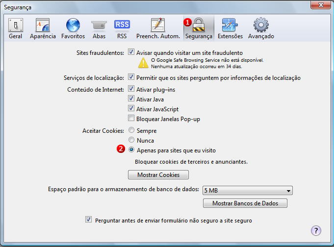 Configurações avançadas Figura 1