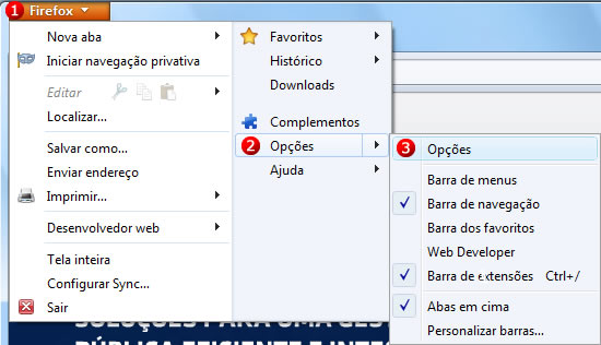 Menu Opções Figura 1