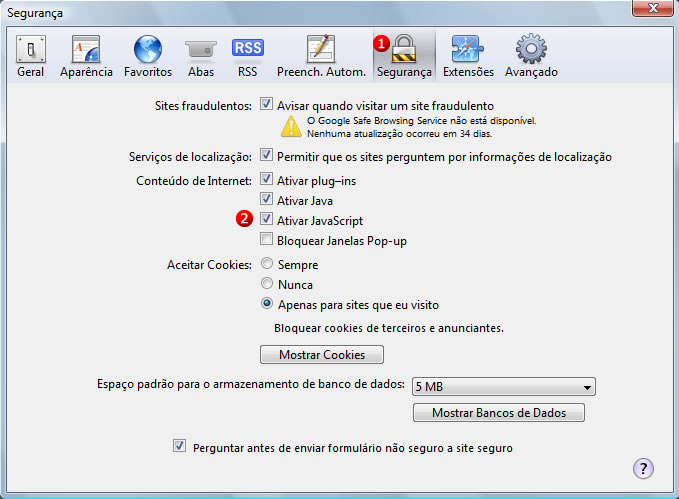 Configurações avançadas Figura 1