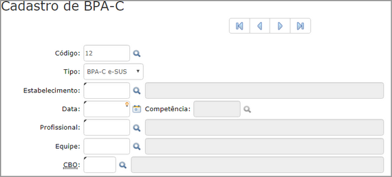 cadastro de BPAC esus