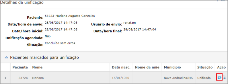desfazer unificacao de pacientes