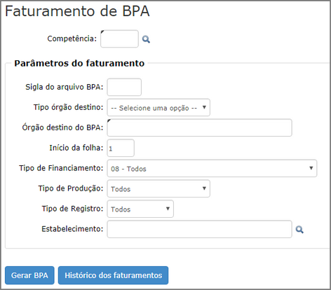 Faturamento de BPA