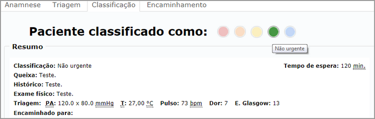 fila de atendimentos classificacao de risco classificacao