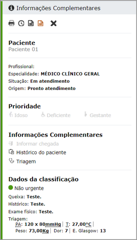 fila de atendimentos informacoes complementares