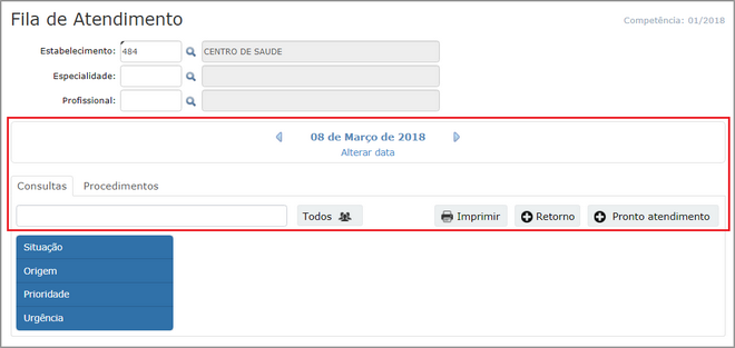 fila de atendimentos paciente interacao