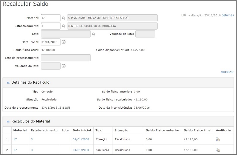 recalculo