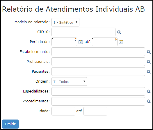 relatorio de atendimento individuais AB