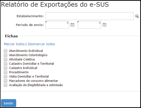 relatorio exportacoes esus