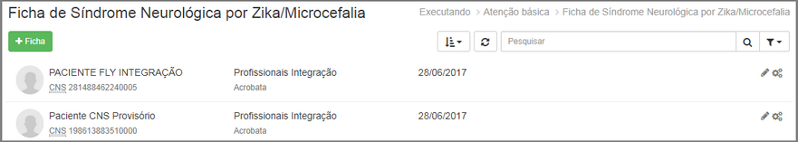 tela inicial ficha zika preenchida