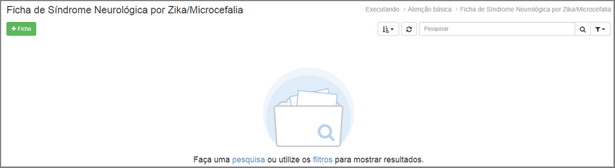 tela inicial ficha zika